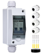DIHOOL 32A Double Pole Type C Miniature Circuit Breaker with IP65 Waterproof Box
