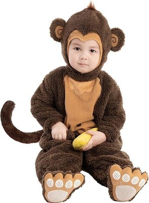 Monkey & Banana Costume Toddler 3T kids animal cosplay baby dress up photo party