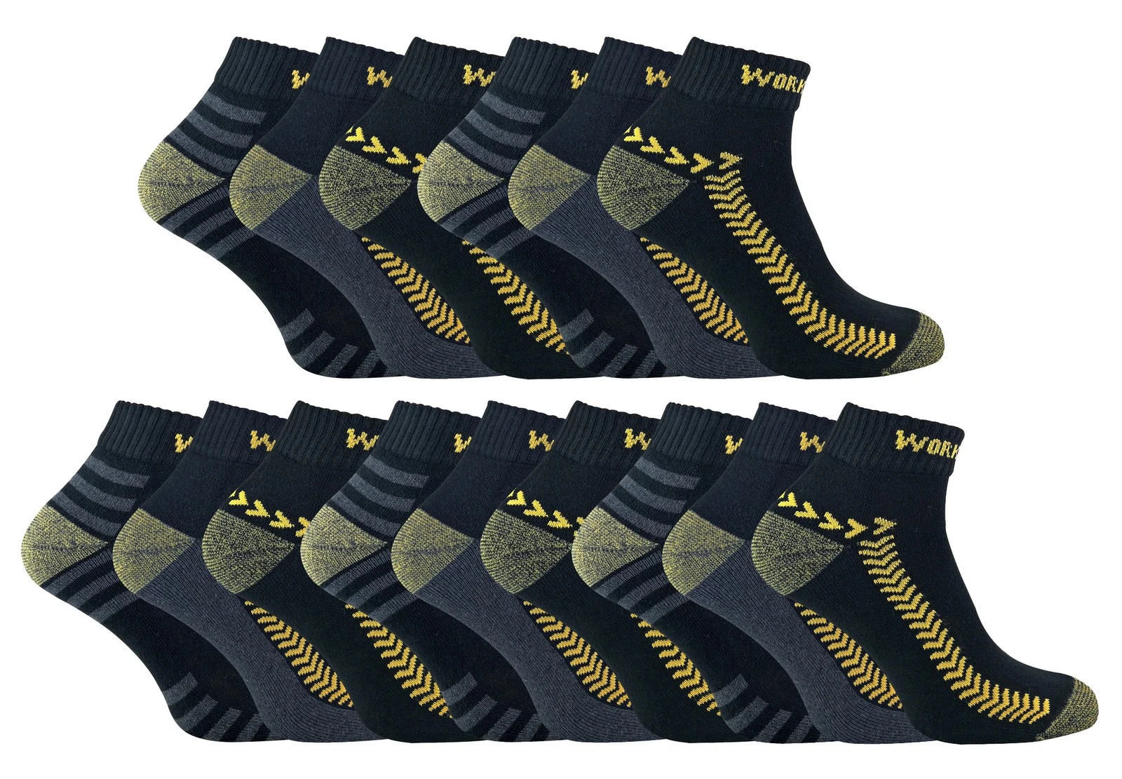 Mens Reinforced Ankle Work Socks by Sock Snob , 5 Multi Pack Cotton Boot Socks
