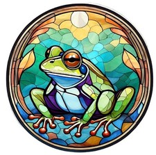 Colorful Frog Round Stickers 4 Labels Card Gift Craft Paper Journal