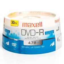 Maxell 30 Pack DVD-R 4.7 GB 120 Minutes Recordable DVD Disk Disc Blank Media