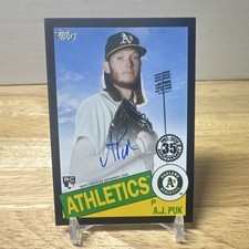 Topps 2020 1985 Autograph Rookie Black /199 A.J. Puk #85A-AP Athletics MLB Card