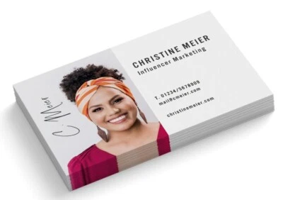 INFOWERK Visitenkarten personalisieren - 1-seitig - Influencer Marketing - mit Foto