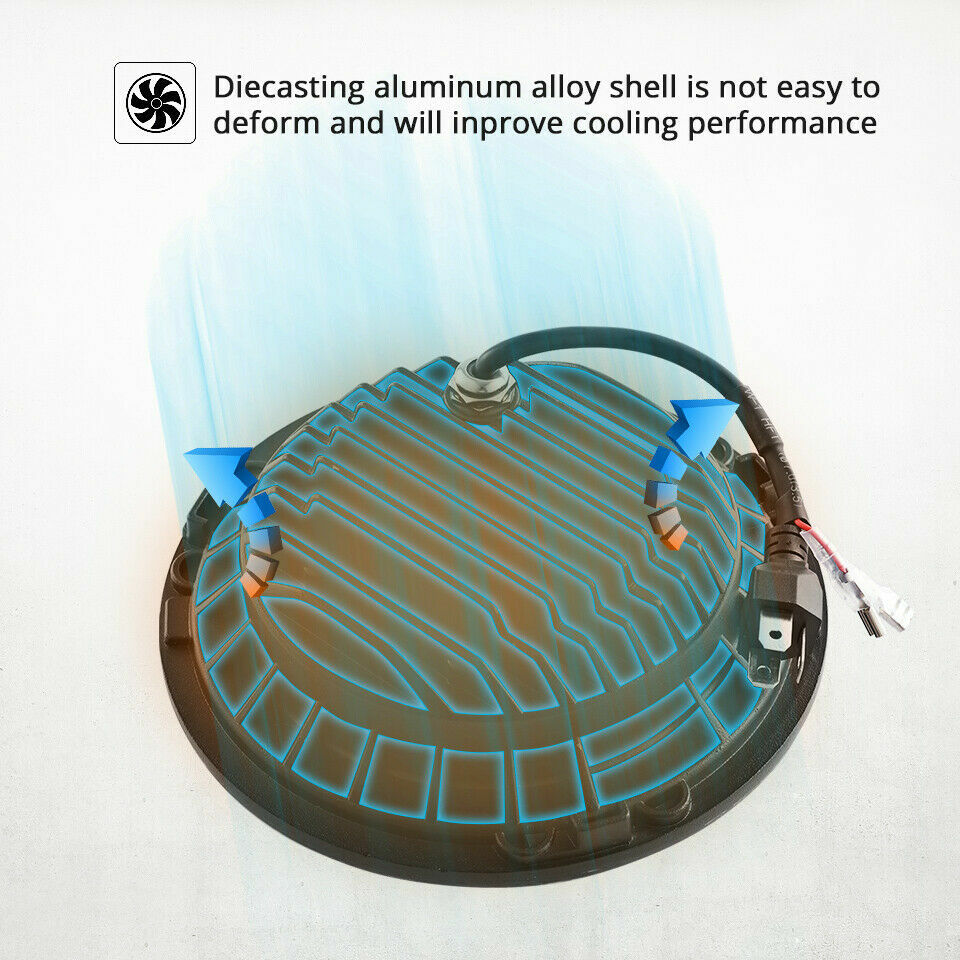 Pair 7inch For 90-97 Mazda NA Miata MX5 MX-5 H6024 LED Headlights Halo Angel Eye