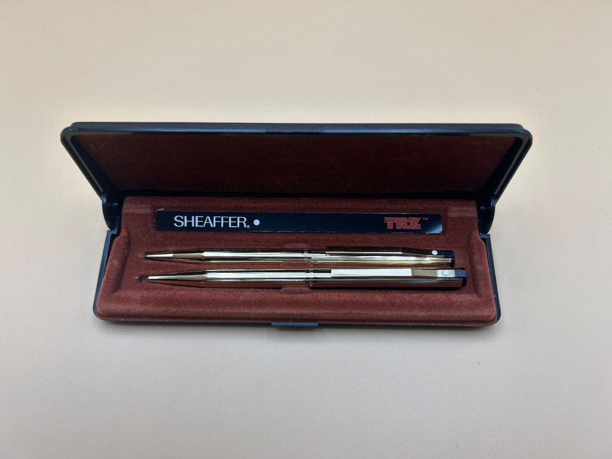 Vintage SHEAFFER TRZ 70 Gold Plated Fountain Pen & Pencil Set | eBay