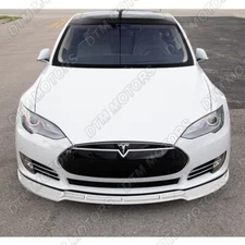 For 2012-2016 Tesla Model S STP-Style Painted White Front Bumper Spoiler Lip 3pc