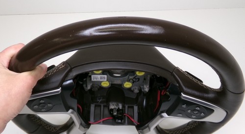 GMC 14-19 15-19 Sierra Chevrolet Silverado Brown Leather Steering Wheel - Picture 11 of 15