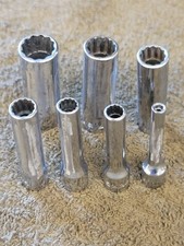 7 Snap-on STM STMD Deep Well Socket Set 1/4" Drive Sae 1/2 7/16 3/8 5/16 1/8"