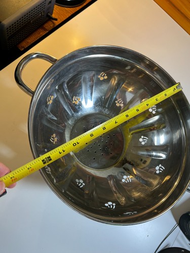 Large Sitlax 12.5" Stainless Steel SS Strainer Colander Cherry Cherries Motif - Picture 10 of 11