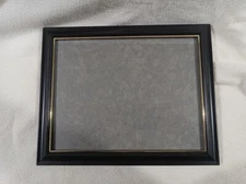 Black with Gold Trim Plastic Document Frame Glass 8 x 10