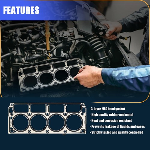 2 PCS MLS Engine Cylinder Head Gasket Set Replaces 12498544 12589226, Gasket ... - Picture 4 of 7