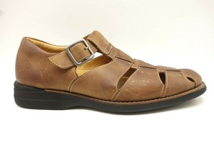 Johnston Murphy Brown Leather Buckle Closed Heel Fisherman Sandals Men's 10.5 M | eBay