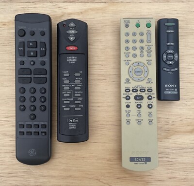 VINTAGE REMOTE CONTROL Mixed Lot Of 4 GE IRC Sony DVD Sony Radio Shack