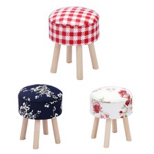 1:12 Scale Dollhouse Miniature Wooden Fabric Sofa Stool Furniture Accessories