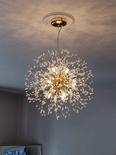 Modern Gold Crystal Chandeliers Firework Dandelion Sputnik Chandelier Light F... - Picture 5 of 8