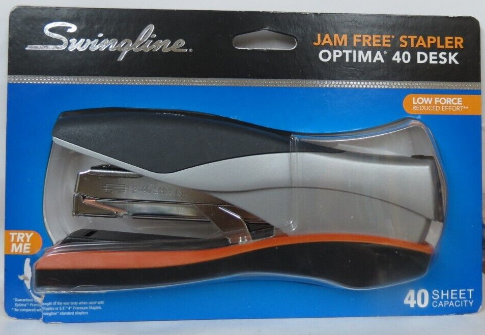 Swingline® Optima® 40 Desk Stapler, Reduced Effort, 40 Sheets, Silver