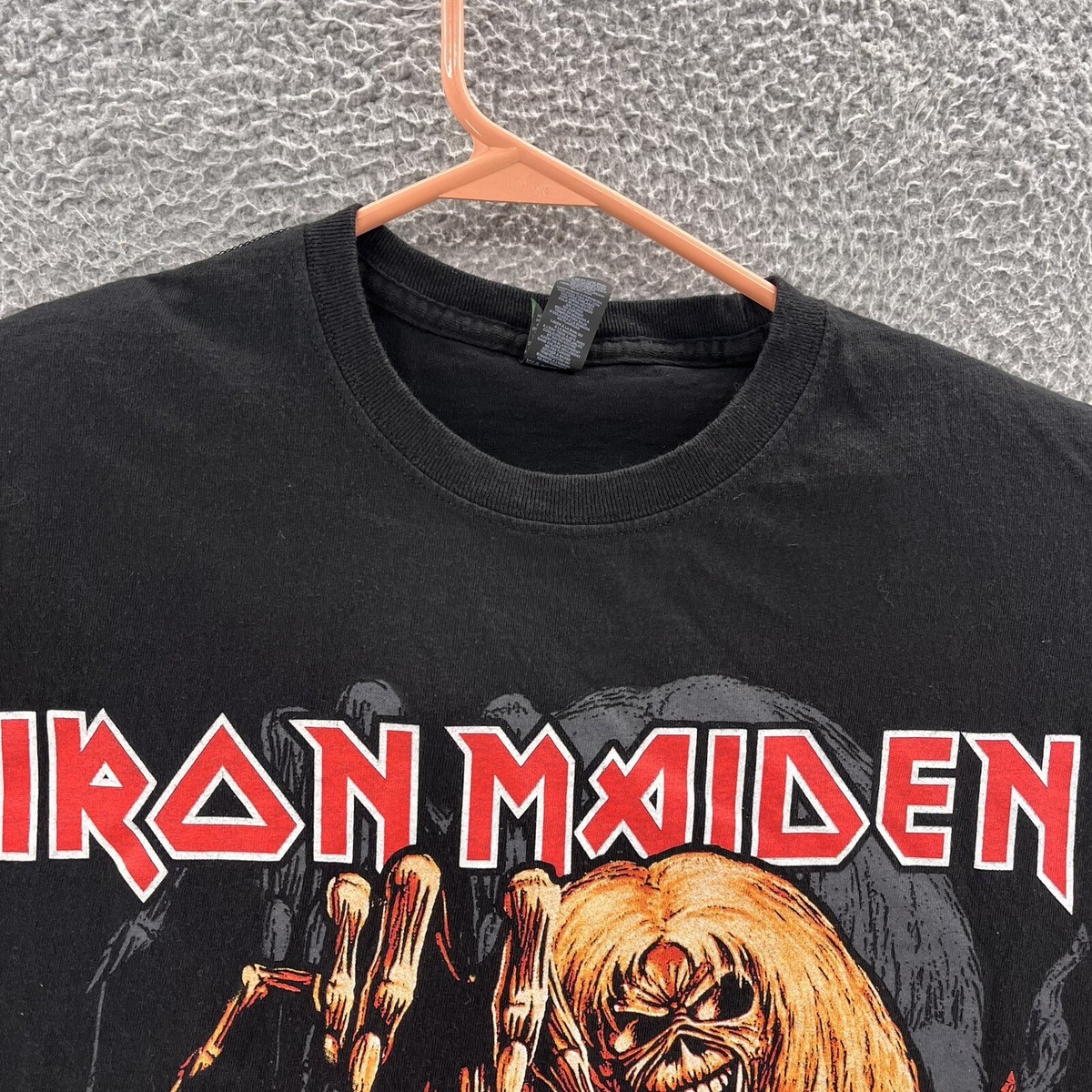 Iron Maiden T Shirt Men Medium Black Number Beast Rock Grunge Band