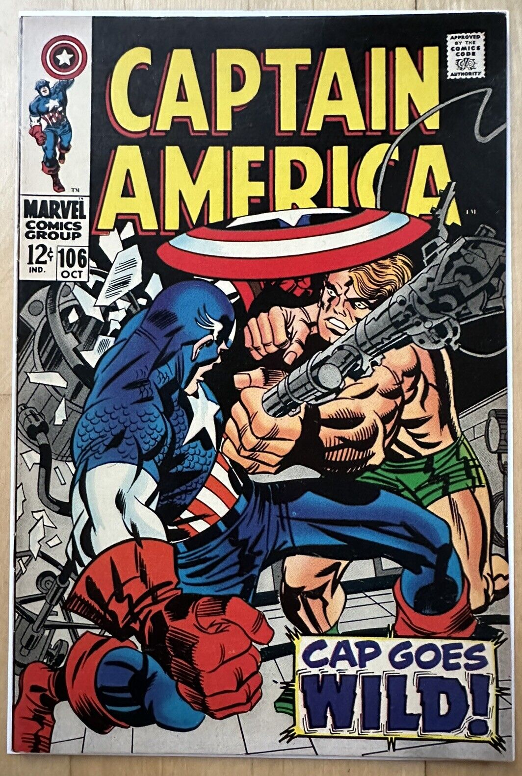 Captain America #106 Marvel 1968 Captain America Jack Kirby Art Nice Copy VF-/VF