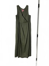 Woman Within Olive Green Maxi Dress - Size 14W