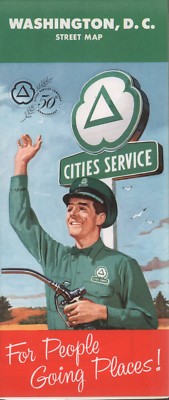 1960 Cities Service Road Map: Washington, D.C. NOS