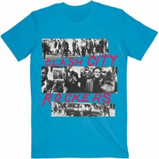 The Clash 'Clash City Rockers' Official Design Blue T Shirt (Punk Joe Srummer)  