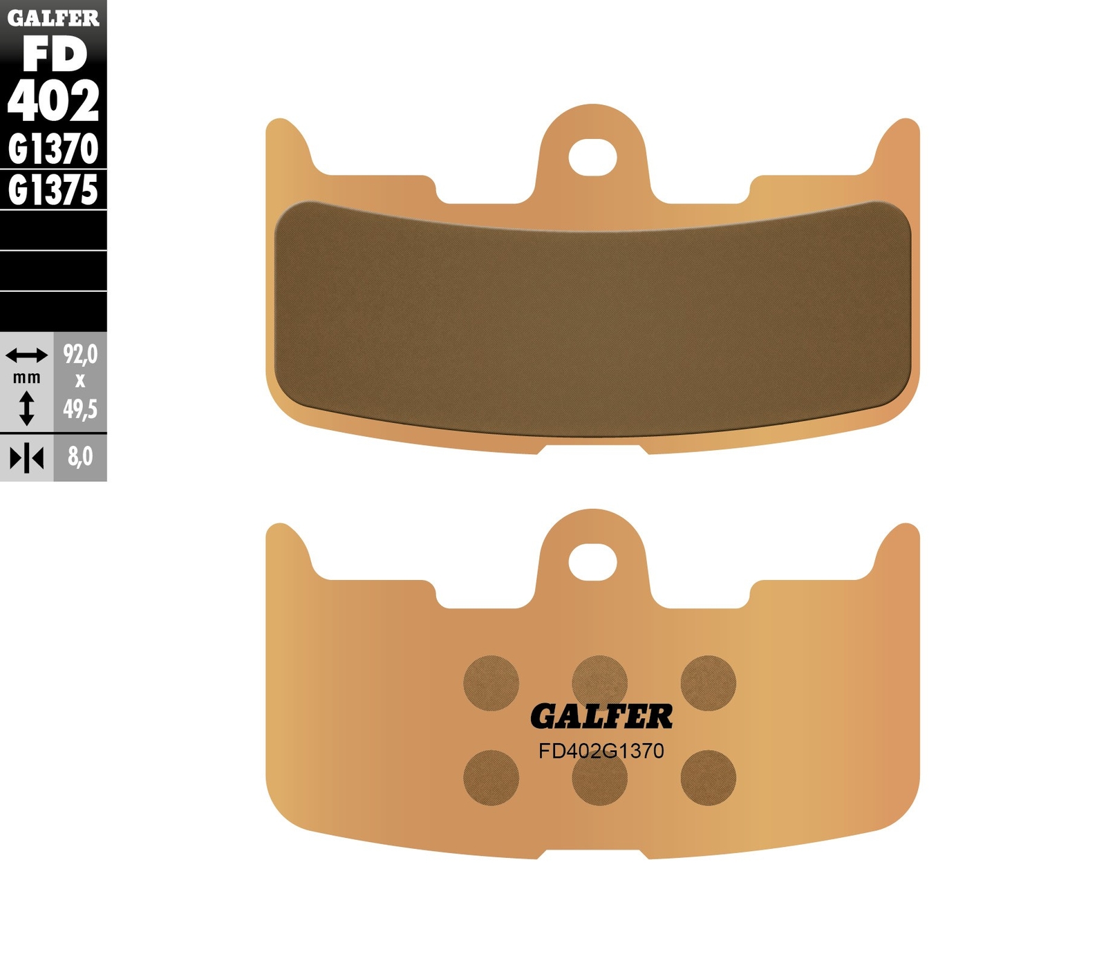 Plaquettes de frein KH345 Sintered dorées haute performance street