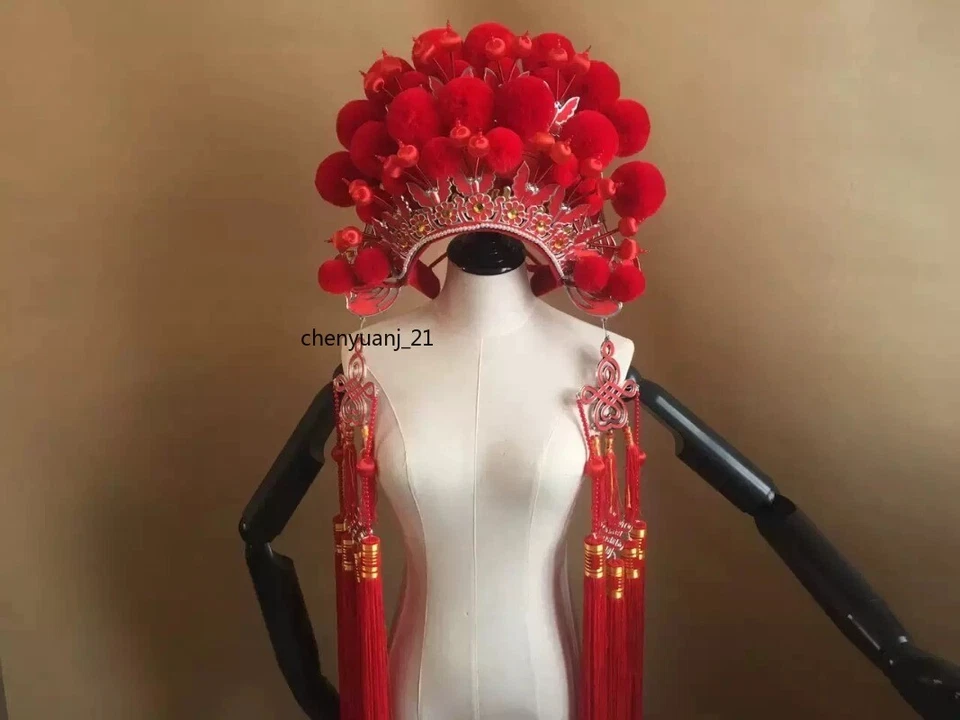 北京歌剧中国戏剧凤凰冠王冠头饰头饰婚礼新品 — 第 3/4 张图片