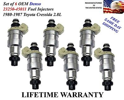 Genuine Denso Set Of 6 Fuel Injectors for Toyota Camry Cressida Pickup  4Runner