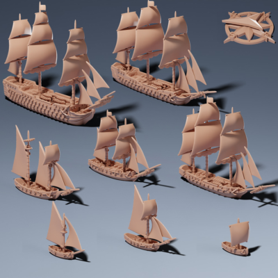 Sailing Ship Miniatures 1/1200 Fleet Pack | Models Warship Vessels