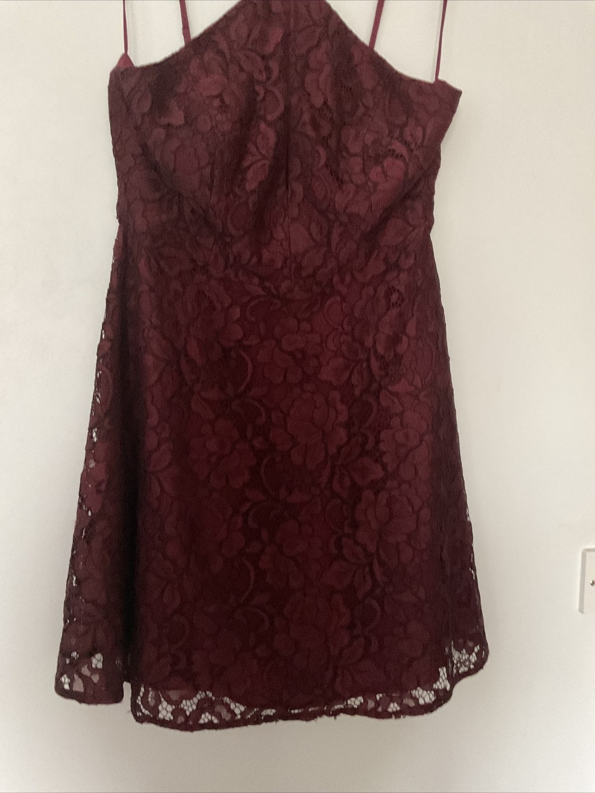 Ladies New look Deep Red Plum Dress Uk Size 12 14 Pit To Pit 17 Inches