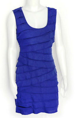 Royal Cobalt Blue Dress Studio M Max Studio Fits S Sexy Stretchy Ribbon Bodycon