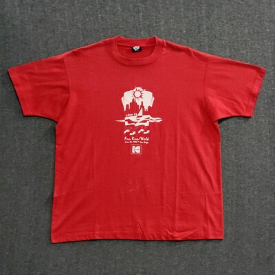 VTG Com 93 Fun Run San Diego California T-shirt Mens Size XL Single Stitch Red