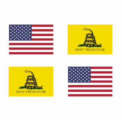 Don't Tread on Me & American Flag Vinyl Decal Stickers Gadsden Flag Sticker USA 