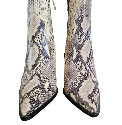 TopShop Snakeskin Ankle Boots In Light Grey Size US