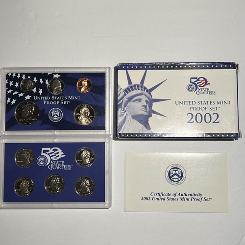 2002 Proof Set. Complete and Original in BLUE Box And COA