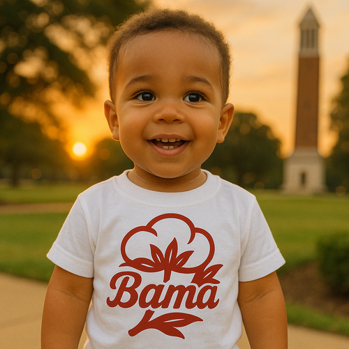 Alabama Cotton Toddler Tee, Cute Bama Kids Shirt, Kids Football Tailgate Shirt