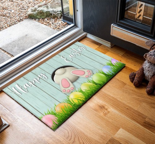 Easter Welcome Door Mat Bunny Tail Spring Floor Mat Indoor Outdoor Entrance Bath - Picture 4 of 6