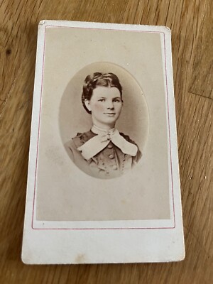 victorian cdv photograph . pretty lady - nice smile . r.goebel  germany