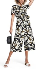 NWT Tabitha Brown for Target SIZE XS Botanical Tie-Front Jumpsuit Brown/Black