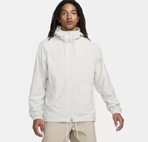 Mens Nike NSW Club Woven Full Zip Jacket FB7397-072 Size Large - Picture 1 of 6