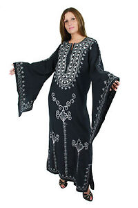 Romantic Ladies Kaftan House Dress Carnival Costume In 70er Jahre Look Ka Ebay