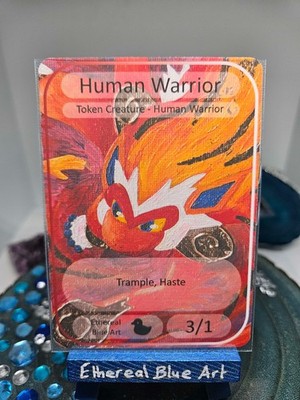 Menschlicher Krieger 3/1 Rot/Weiße Kreatur - Pokemon Infernape - Custom MTG Token
