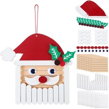 24 Pack Santa Claus Stick Craft kit Wooden Christmas Ornament Santa Arts and ...