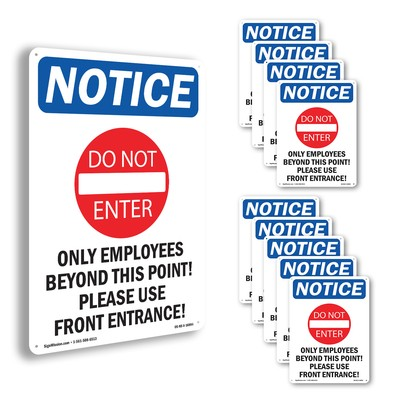 #ad Only Employees Beyond OSHA Notice Sign Metal Plastic Or Decal 5 or 10 Pack $285.99