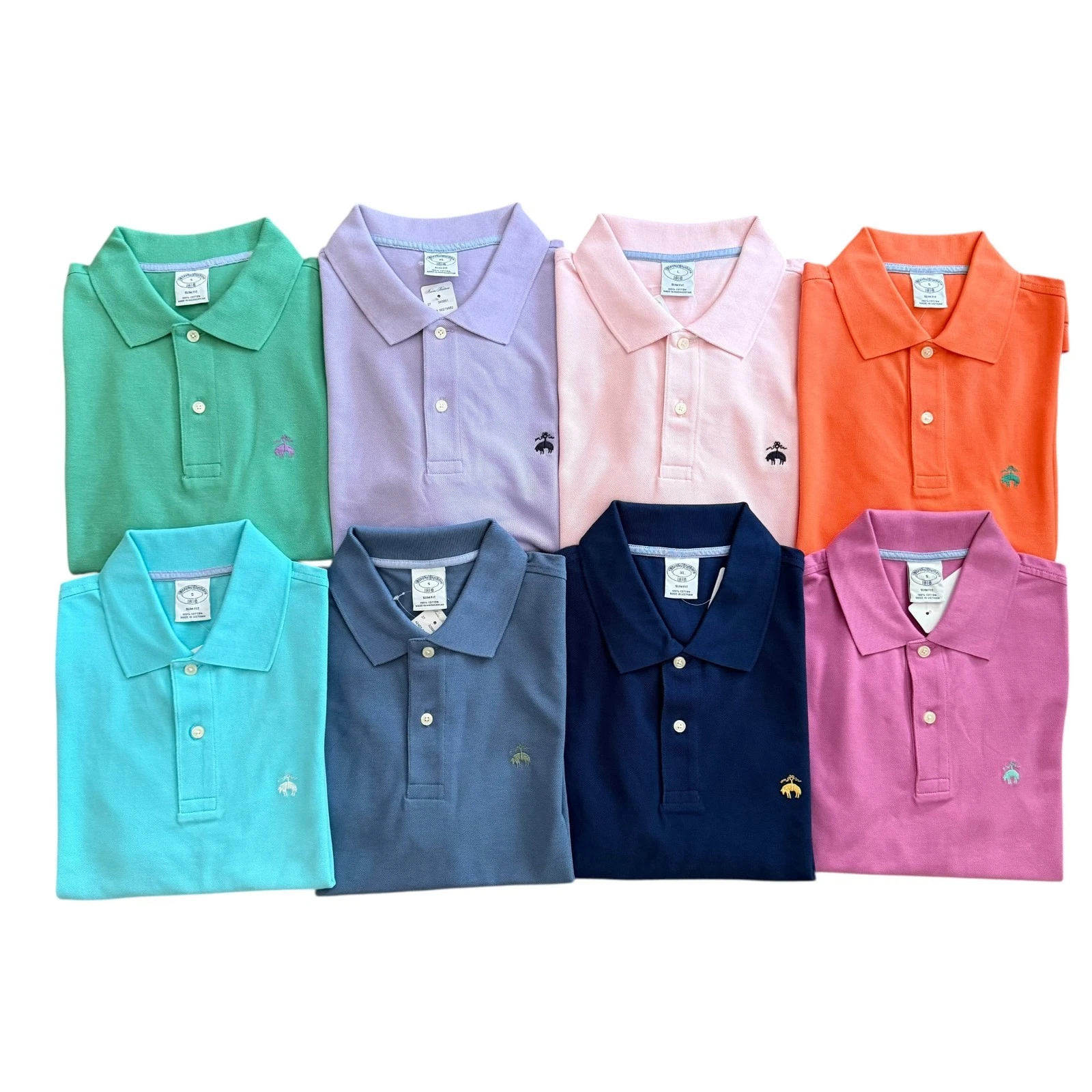 NWT Brooks Brothers Men's Slim Fit All Cotton Performance Mesh Polo Pastel Color
