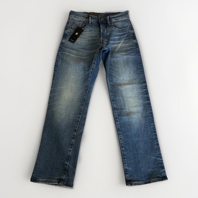 G-STAR Damen Jeans W25 L28 blau RAW 3301 Straight Ankle High Rise Denim Zip Fly