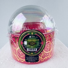 Bullseye Wicked Glinda Pink Gold Dome Top Glass Decor Container Trinket Dish