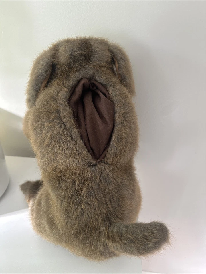 Folkmanis Sitting Dog Full Body Hand Puppet 15" Puppy Brown Toy Stuffed Animal - Image 3 of 3