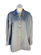 Universal Thread Woman s Oversized Jean Shirt Cotton Long Sleeves Large