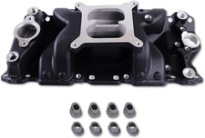 Intake Manifold 7501 2026 Vortec Air-gap Aluminum Dual Plane Sbc Natural Black